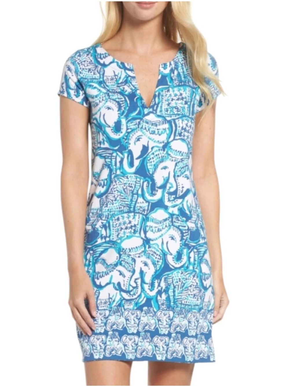 Lilly Pulitzer SOPHILETTA Dress Keep on Trunkin Elephant Print UPF 50 Small